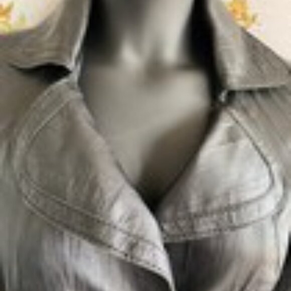 Vero Moda Nela Leather Blazer Sz M - Clasp Front - Moto Jacket Mod Lining Biker - Picture 11 of 12